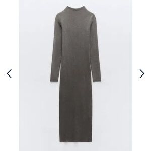 Zara Charcoal Long Sleeve Dress